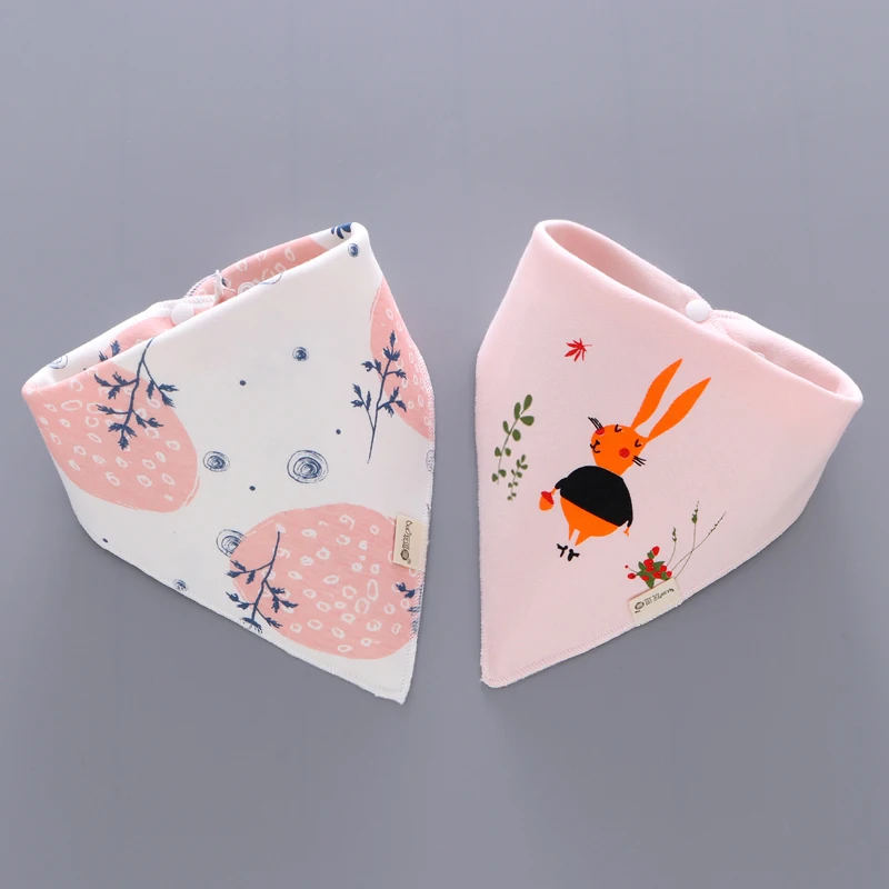 Baby Boy Bibs Burp Cloths 2Pieces/lot for Infant Girl Cotton Soft Flamingo Triangle Bib Children Bandana Bibs for Feeding