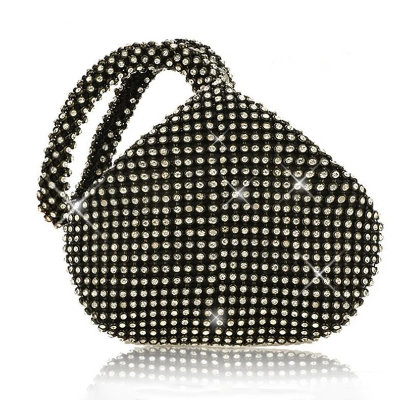 Женская Роскошная вечерняя сумка с кристаллами в форме сердца, модный кошелек-клатч, женские вечерние банкетные свадебные сумочки