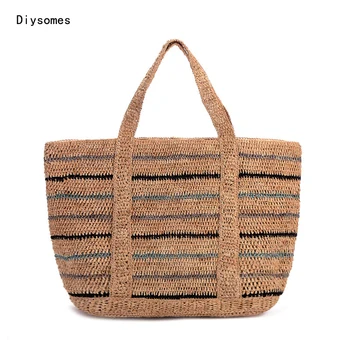 

Diysomes Love Grass handmade crochet straw bag female forest beach travel vacation handbag