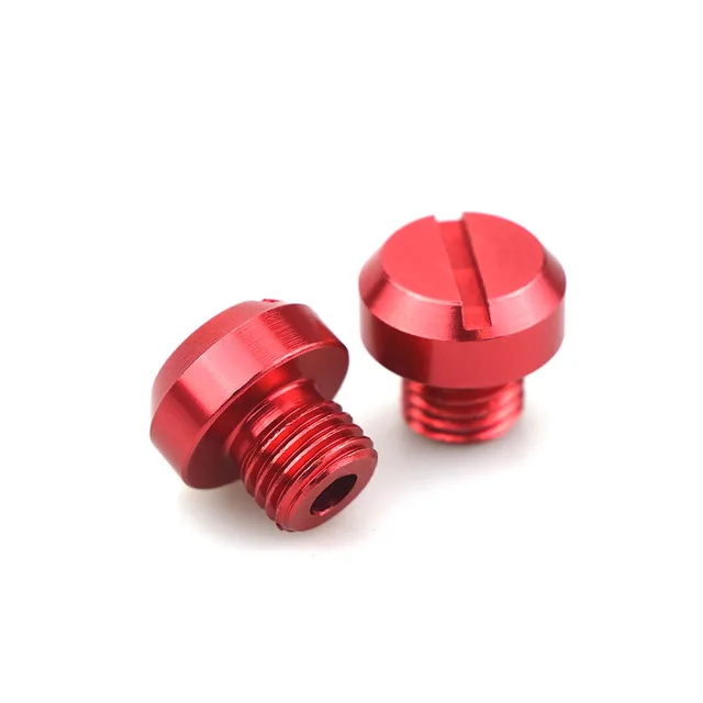 3pcs Motorcycle M10*1.25 CNC Mirrors Hole Plug Screws Caps Cover Bolts For Kawasaki Z400 Z650 Z750 Z800 Z900 Z1000 Accessories Red