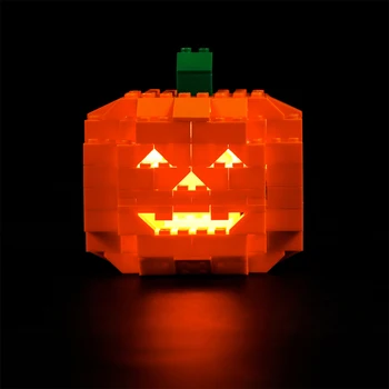 

137Pcs MOC Halloween Pumpkin Assembly Building Blocks Small Particle Pumpkin Model Set with LED