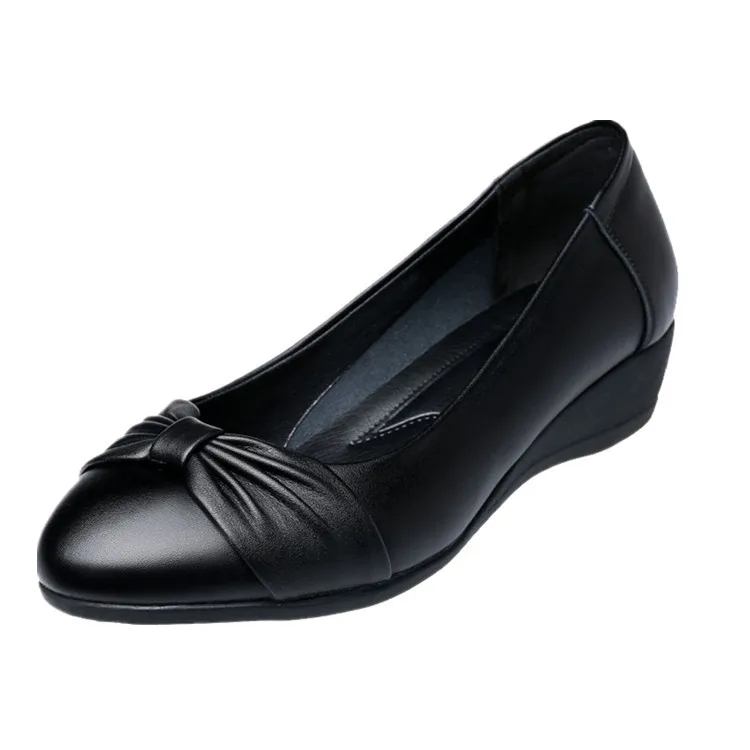 

2019 Spring Autumn Women Ballet Flats Pointed Toe Boat Shoes Silver Slip on Shoes Woman Low heels Bow Bridal Shoes Ladies Shoes