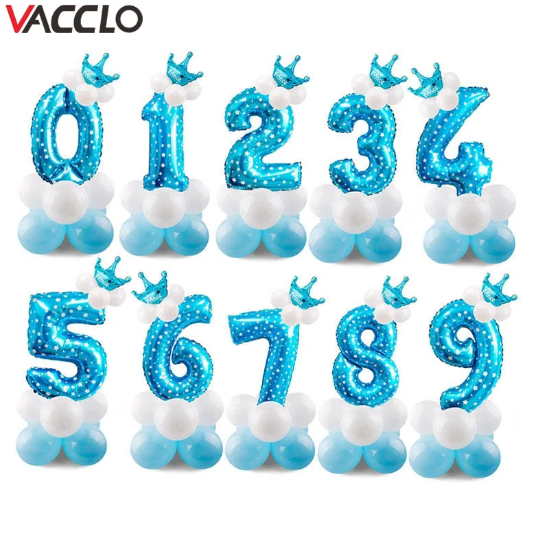 Электронные алюминиевые воздушные шары Vacclo, 32 дюйма, сделай сам, вечерние воздушные шары, голубые, розовые, для дня рождения, свадьбы, вечеринки, украшения, Детские воздушные шары для вечеринки