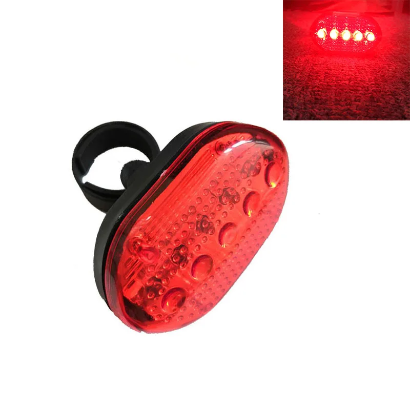 red 5LED велосипедный передний головной светильник+ задний светильник, набор MTB велосипедных фонарей, Новые велосипедные задние фонари, велосипедная лампа, мигающий светильник, аксессуары для велоспорта - Цвет: red