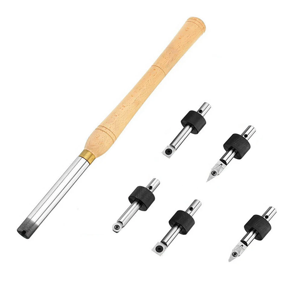

12/30/15/14/28mm Multifunctional Alloy Steel Removable Wood Turning Tool with Wood Handle Carbide Insert Cutter Woodworking Tool