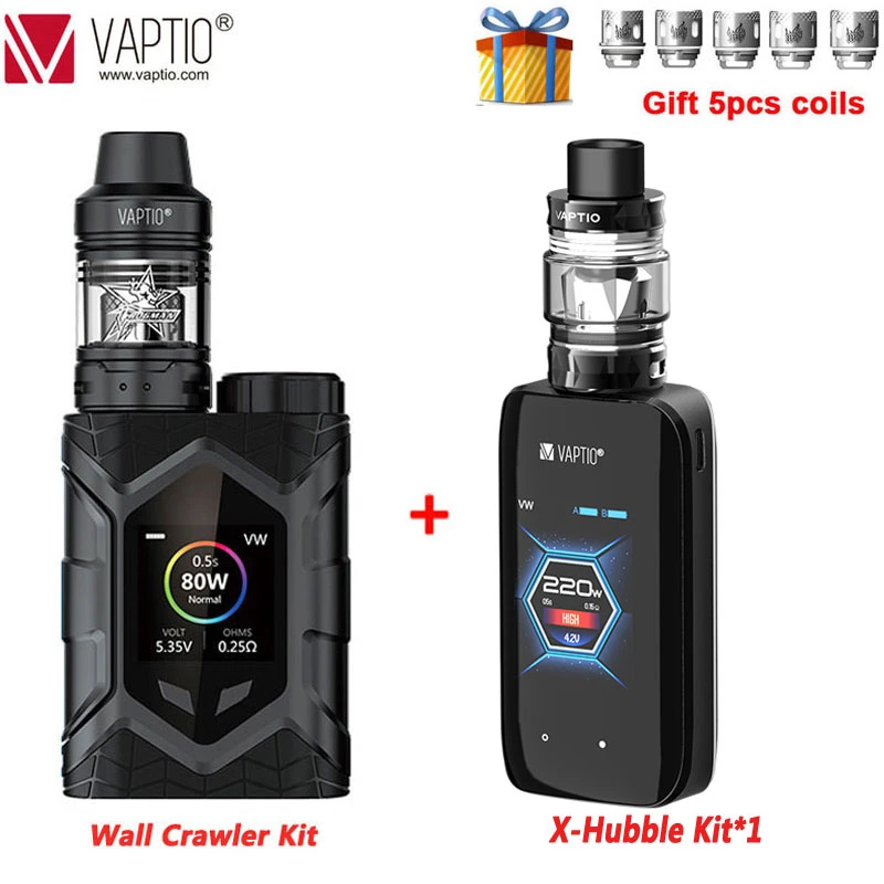 【Last 1 hora Sale】Original Vaptio caja Mod de arranque-Kit vaporizador de la pared sobre orugas Kit de cigarrillo electrónico hierro Kit de 50W batería
