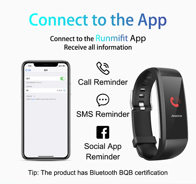 S5 Runmifit спортивный умный браслет с контролем сердечного ритма шаг расчет калорий браслет IP68 Водонепроницаемые умные часы