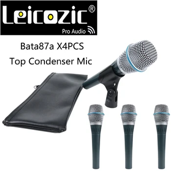 

Leicozic 4Pcs Bata87a 87A Condenser Microphone Supercardioid mikrofon System Microfone Vocal Wired Microfono Mic DJ Equipment