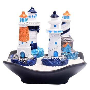 

1PC Resin Micro Landscape Lighthouse Decoration Mini Moss Landscape Light Tower Ornament Miniatures Home Decoration Crafts