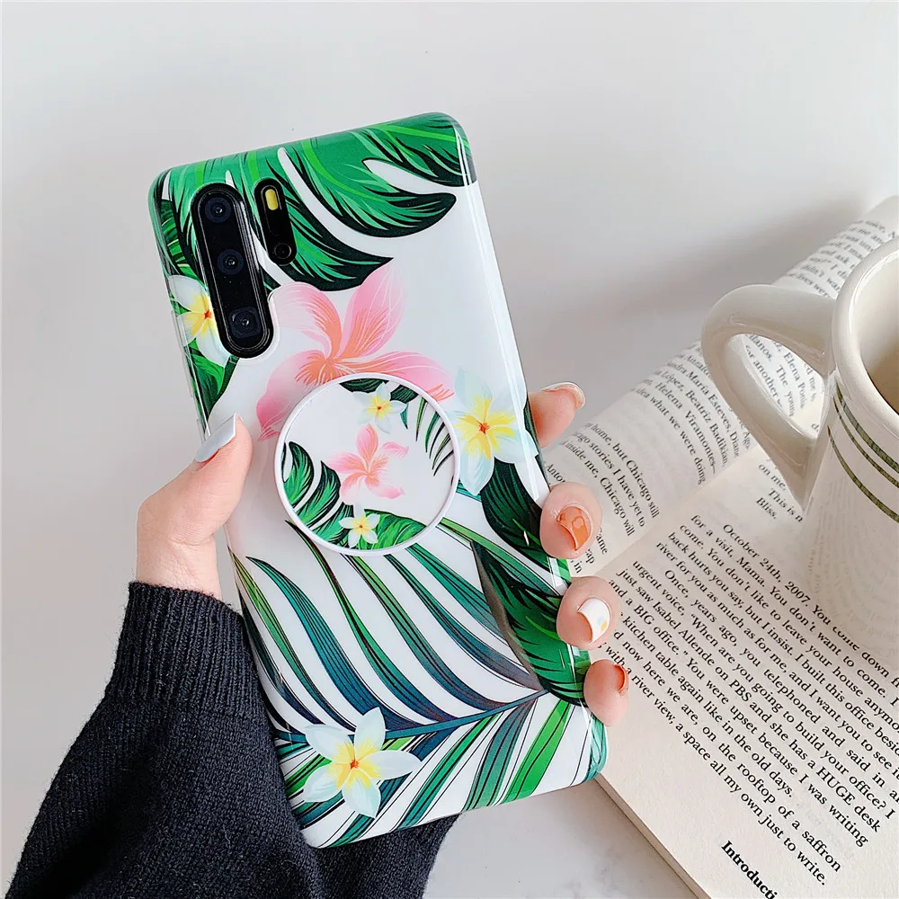 Чехол для Huawei P30 Lite с цветочным рисунком и подставкой | Мобильные телефоны