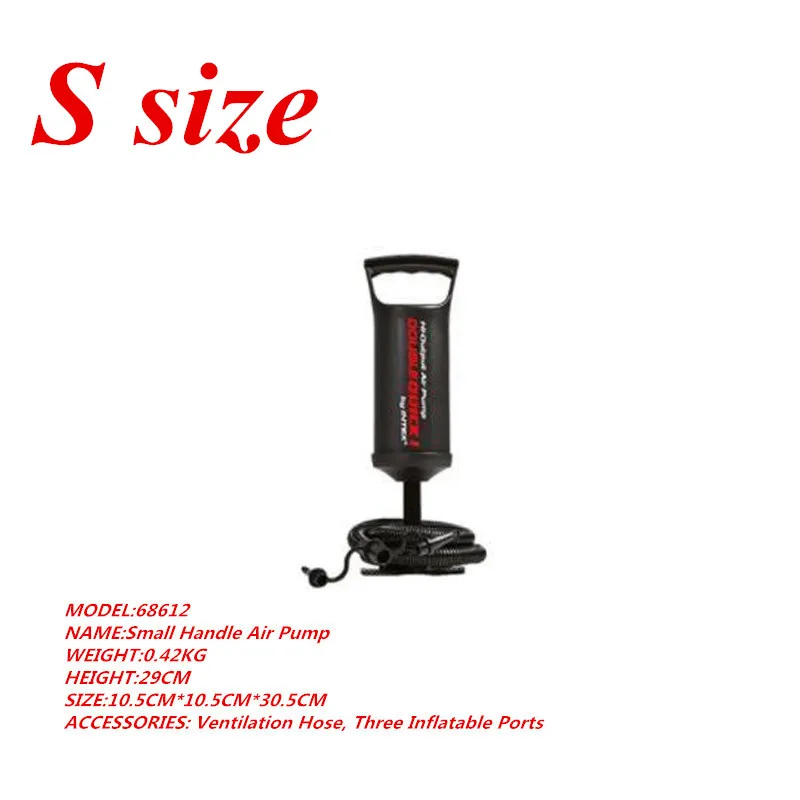 

S size small air pump for swimming ring inflatable boats bed Inflator charge submersible hand pump 3 nozzles air Pump by hand