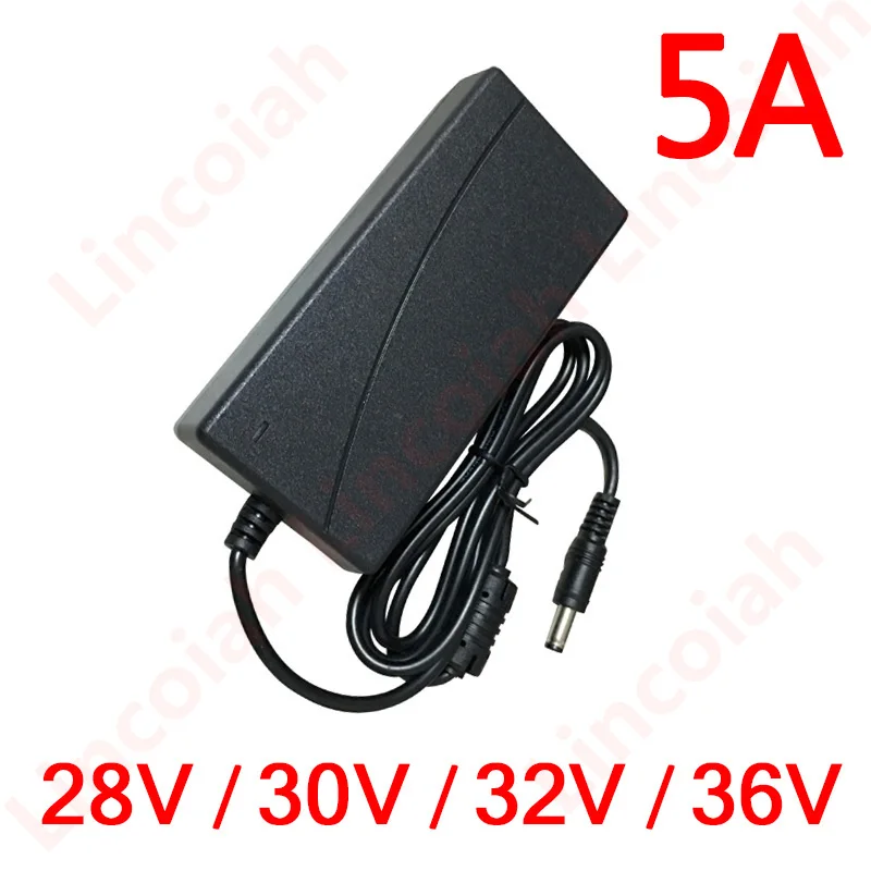 Charger Adapter Power Supply Adapter Battery Charger Adapter AC 100V-240V DC 28V 30V 32V 36V 5A EU US UK AU Plug 5.5 x 2.5MM Power Supply Charger Power Adapter Converter Dock LED Driver