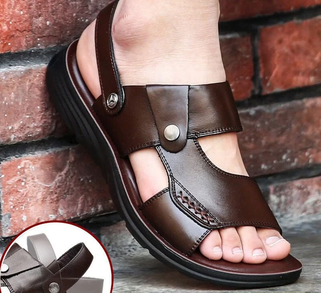 Men's leather sandals  Mens sandals fashion, Mens leather sandals, Genuine  leather sandals