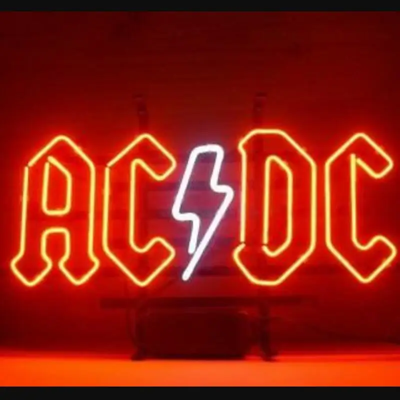 Custom AC DC Back In Black Glass Neon Light Sign Beer Bar