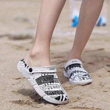 Унисекс; летние тапочки с отверстиями; Мужская обувь; модные уличные дышащие повседневные пляжные сандалии; Вьетнамки; пляжные шлепанцы
