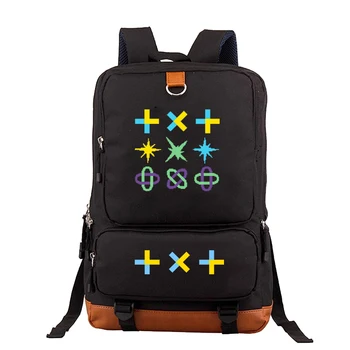 

New Back To School Black Backpack Knapsack Formen and Women Large Bagpack Mochilas TXT Kpop Fashion Teenager Travel School Bags