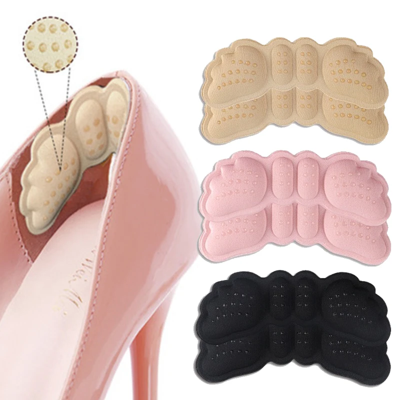 1Pair High Heel Insoles Butterfly Adjust Size Heel Liner Grips Protector Sticker Pad Foot Care Anti Keep Abreast Pads