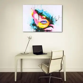 

Modern Abstract Canvas Wall Art Painted Oil Painting Of a Woman Face No Frame