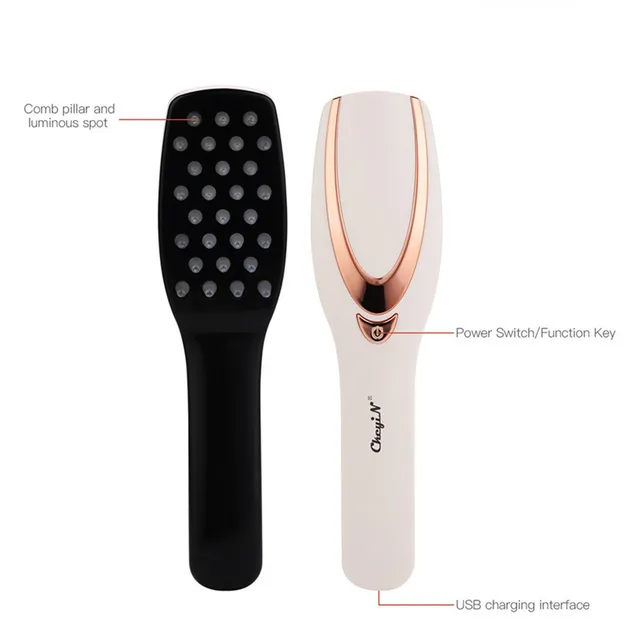 CkeyiN 3 in 1 Laser Electric Wireless Infrared Ray Massage Comb  Hair Growth Vibration Massager Anti Hair Loss Head Care Brush 3