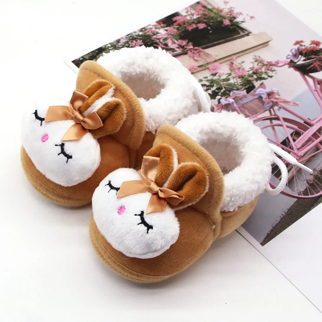 SAGACE Newborn Slippers Baby Cute Rabbit Winter Warm Plush Home Shoes Unisex Slippers Prewalker Baby Girl Warm Shoes Baby