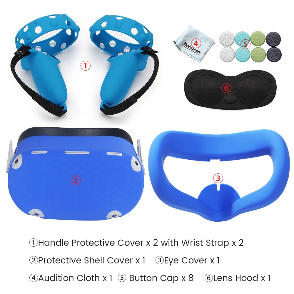 Protective Cover Set For Oculus Quest 2 VR Touch Controller Shell Case With Strap Handle Grip For Oculus Quest 2 Accessories 