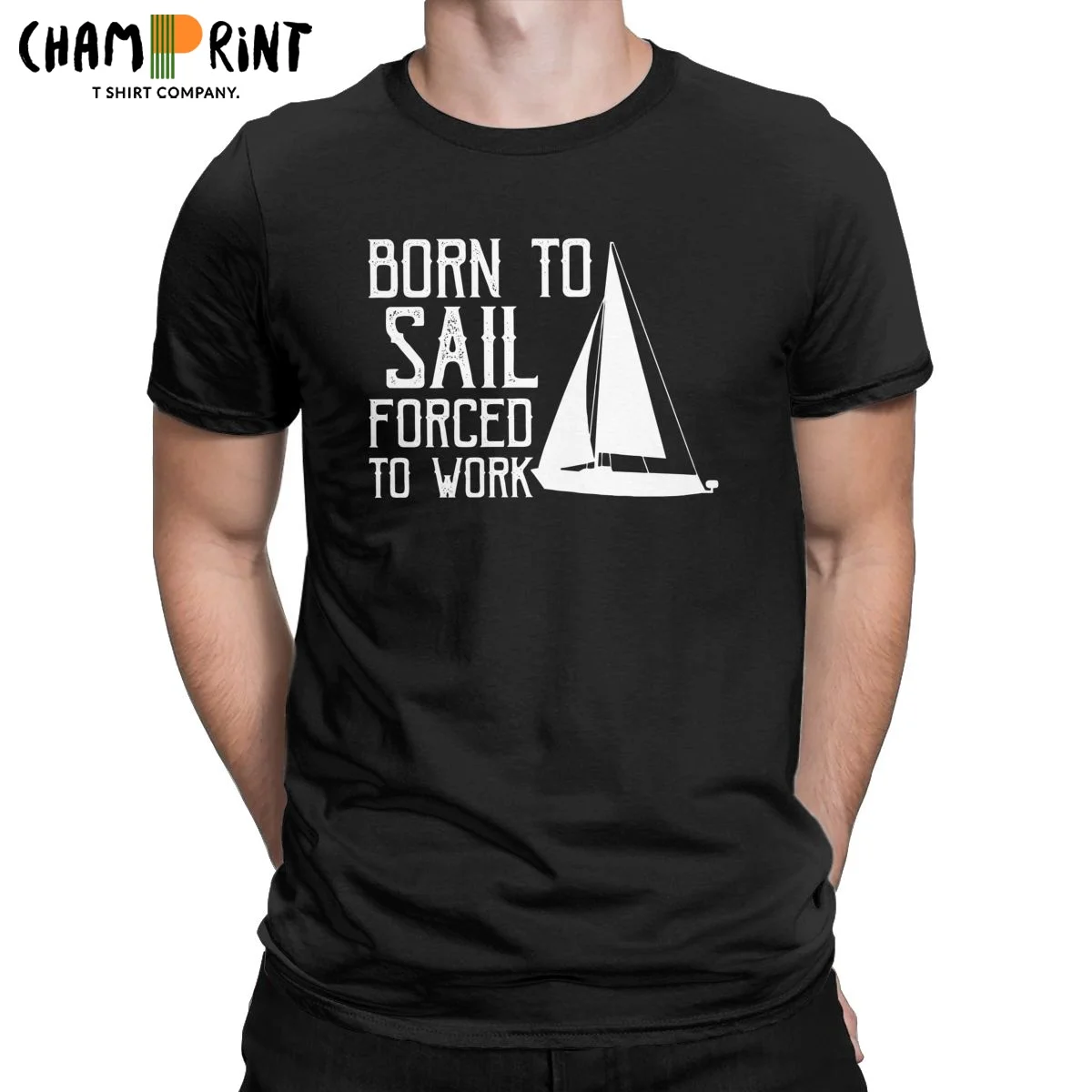 Футболка мужская хлопковая с надписью Born To Sail 4XL 5XL | Мужская одежда