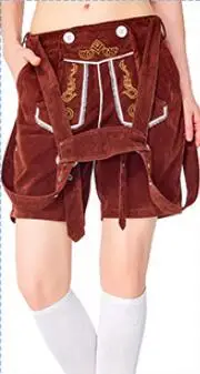 Brown Pants Взрослый женский костюм для Октоберфеста Fantasia женский баварское пиво фестиваль костюм для косплея рубашка Lederhosen шляпа набор - Цвет: Brown Pants
