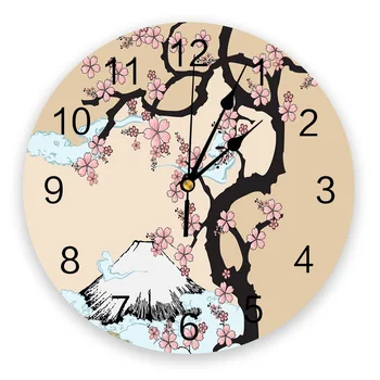 

Flower Tree Plant Cherry Tree Pattern Wall Clock Modern Bedroom Art Clocks Personality Living Room Fashion Wall Watch