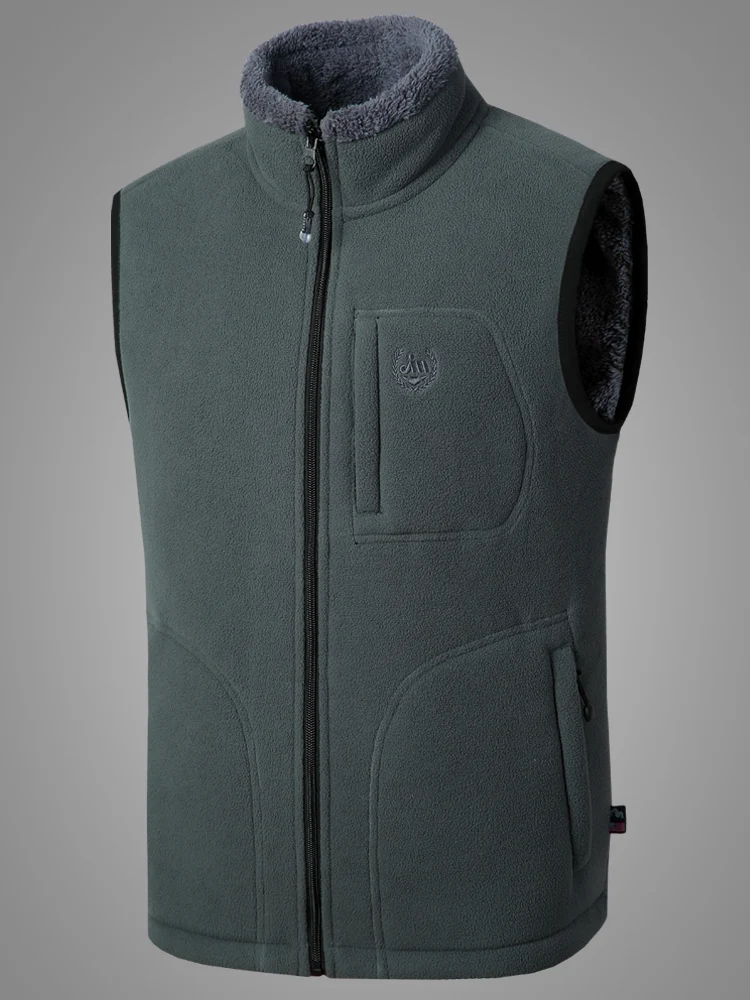 

In the fall and winter of 2019 men fleece vest with velvet with thick warm vest
