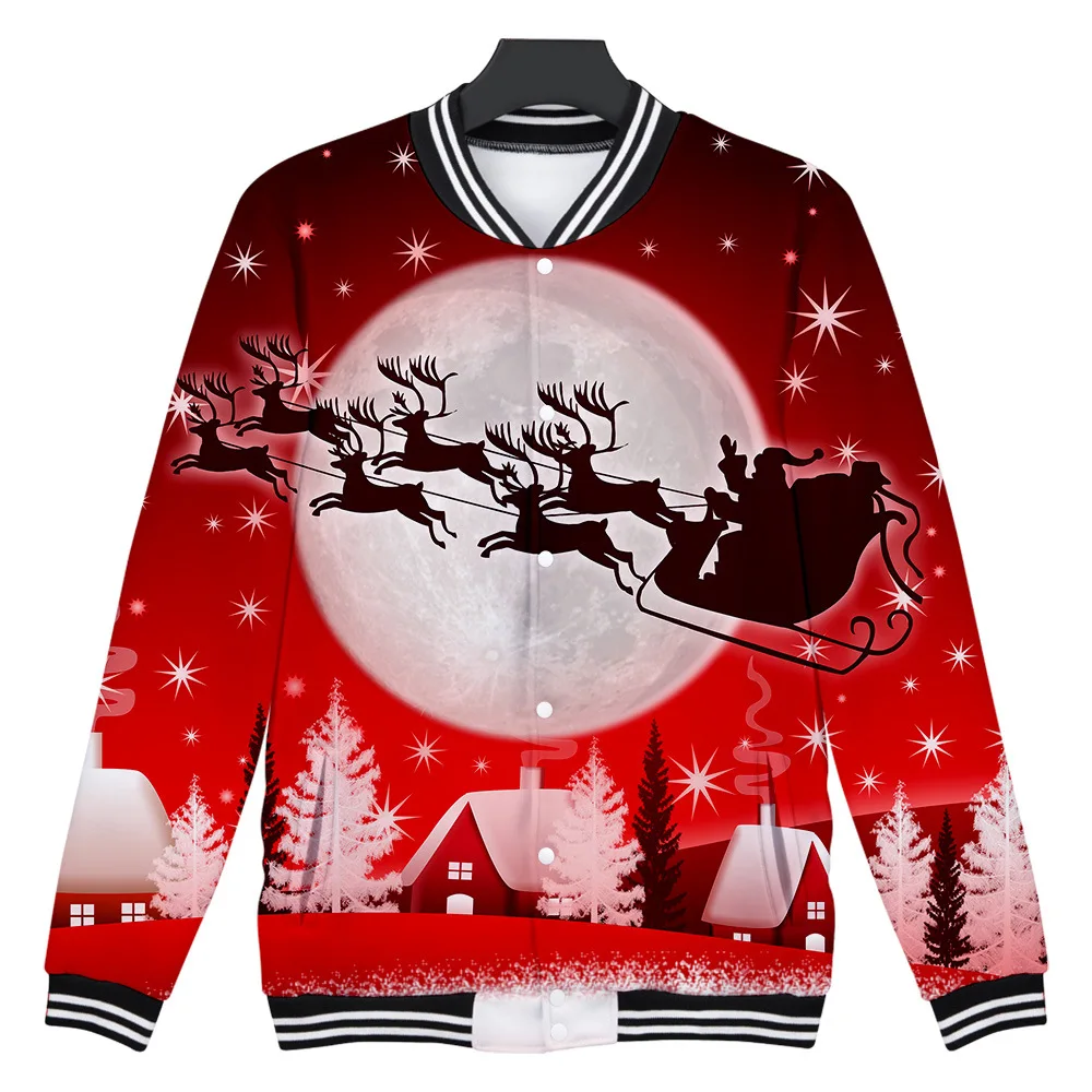 Merry Christmas 3d печать бейсбольная форменная куртка для мужчин и женщин Harajuku толстовки зимняя мода хип хоп забавная толстовка верхняя одежда