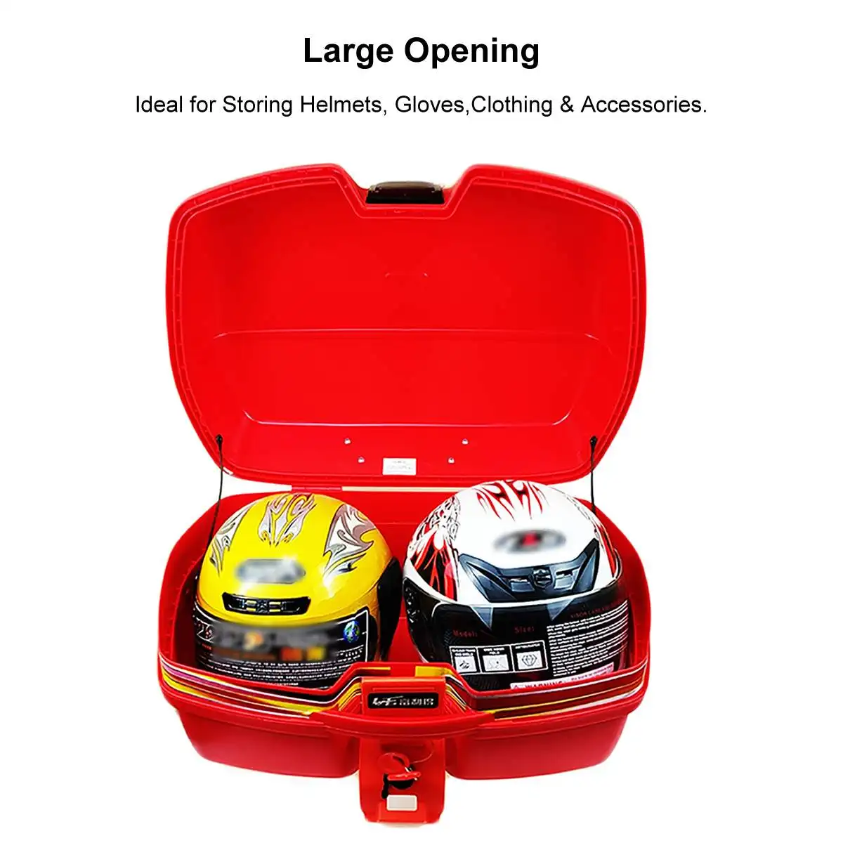 

Large Motorcycle Trunk With Lock 54L for double Helmet Scooter Top box Durable Rear Storage Luggage Case 56*42*32cm