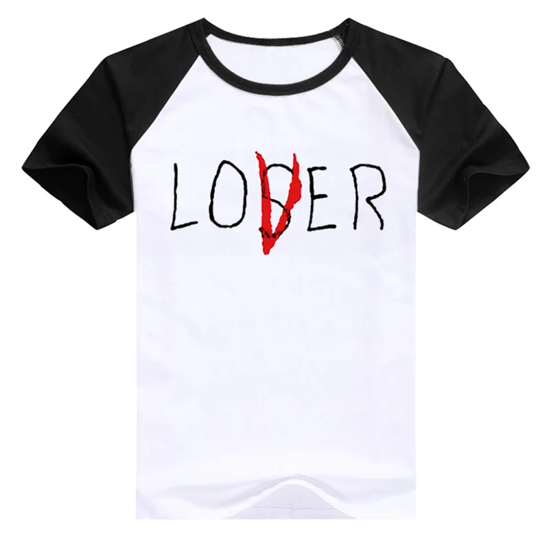 

Lover Loser Transform Print T-Shirt Fun Men and Women Large Size Shoulder Letter Print Shirt Praghic Style Crew Neck Girl Tumblr