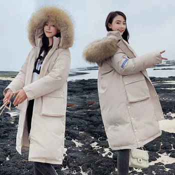 

2019 New Fashion Women Winter Jacket Cotton Padded Warm Thicken Ladies Coat Long Parka Women Detachable Hood Jackets Cc68