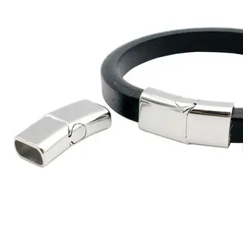 

Aaazee 3 sets 11mmx5.5mm Hole Silver Magnetic Clasp and Closure for Bangle Bracelet Making Licorice Leather Glue In