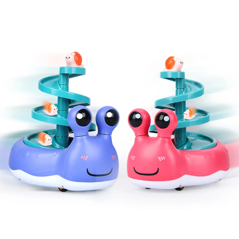 

3Pcs Kids Mini Inertia Race Snail Car Sliding Toy Set Cartoon Running Snail Motor Vehical Baby Spiral Chute Toy Boys Girls Gifts