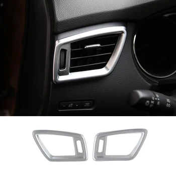 

ABS Matte Chrome For Nissan X-Trail x trail T32 Rogue 2017 2018 Car front air outlet strip cover trim 2pcs Accessories Styling