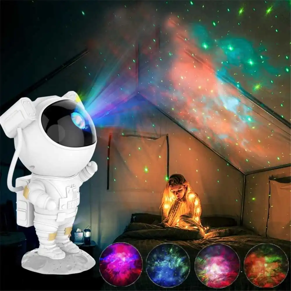 Lámpara de proyección de estrellas de astronauta, proyector de galaxia de  estrellas para dormitorio de niños, luces nocturnas de amte, adornos