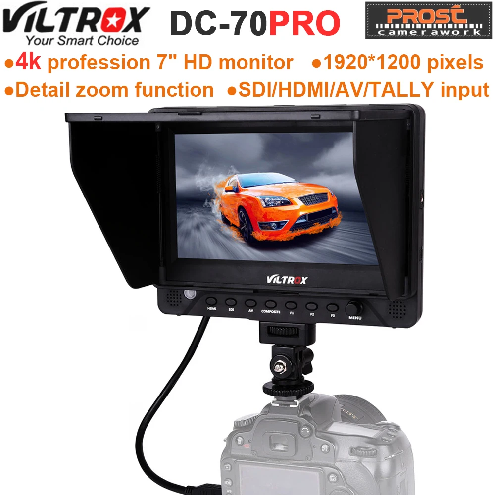 Viltrox DC-70PRO 7 Inch Field Monitor HD Camera Video 4K Monitor HDMI SDI AV Input 1920x1200 for Canon Nikon Pentax Sony DSLR Viltrox DC-70PRO 7 Inch Field Monitor HD Camera Video 4K Monitor HDMI SDI AV Input 1920x1200 for Canon Nikon Pentax Sony DSLR