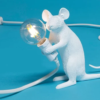 

Resin Rat Mouse Lamp LED Table Lamp Modern Small Mini Mouse Cute LED Desk Lamp Home Decor Desk Lights new