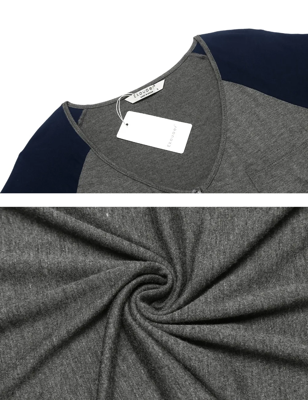 Ekouaer Женская одежда для отдыха Ночная Рубашка домашняя одежда для сна Передняя Кнопка v-образный вырез короткий рукав лоскутное свободное Ночное платье