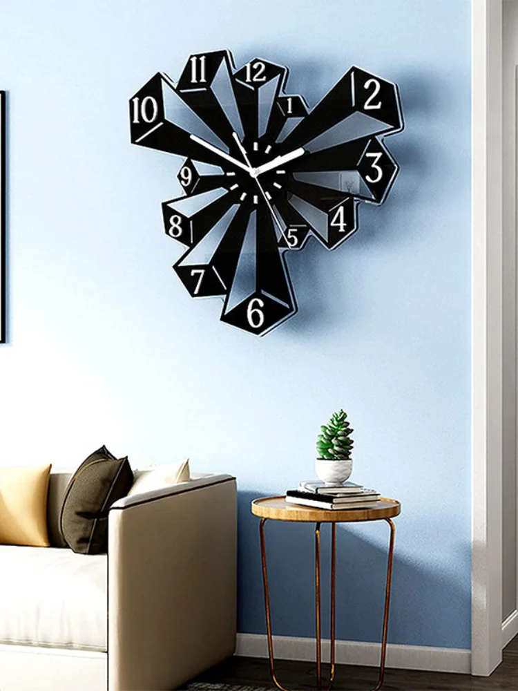 3d Led Acrylic Quartz Geometric Wall Clock 5