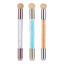 Причудливый 1 шт двойной губка силиконовый штамп градиентная ручка для ногтей кисть блестящая пудра ручка для ногтей Гель-лак Цветущая штамповка