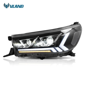 

VLAND factory for car headlight for Hilux LED head lamp 2015 2016 2017 2019 with dynamic turn signal indicator+plug and play