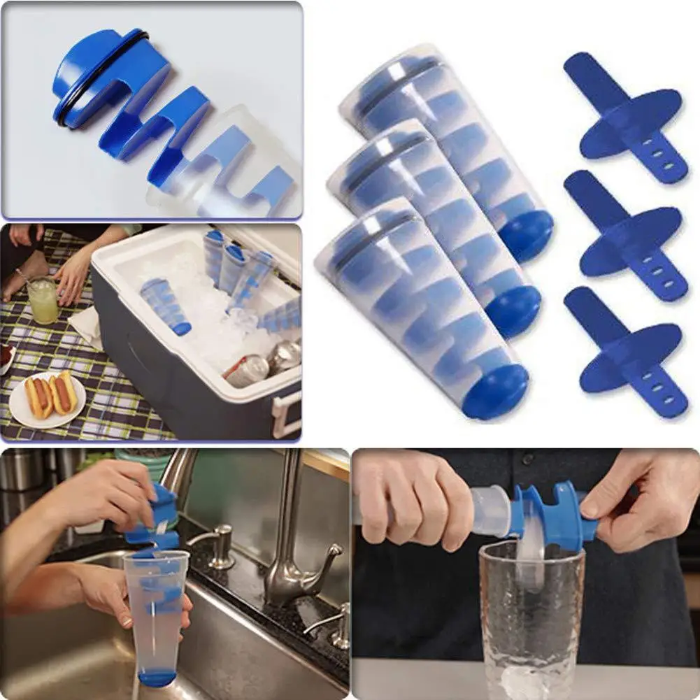 Mighty Freeze кубики льда производитель силиконового льда-Леденец делая ведро с мороженым плесень спиральные кубики льда сетки