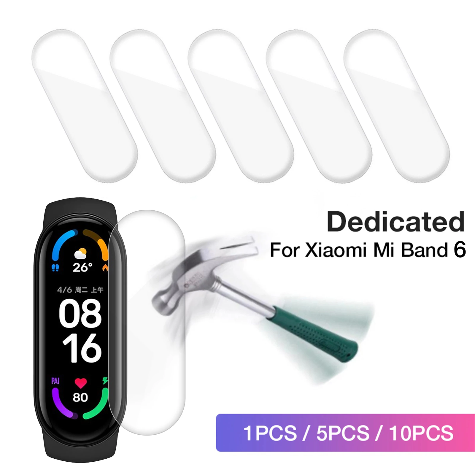 1/5/10PCS Schutz Film Für Xiaomi Mi Band 6 Screen Protector Für Armband 6  Weiche TPU nano Film Für Xiaomi Band 6 Nicht Glas|Smart Accessories| -  AliExpress