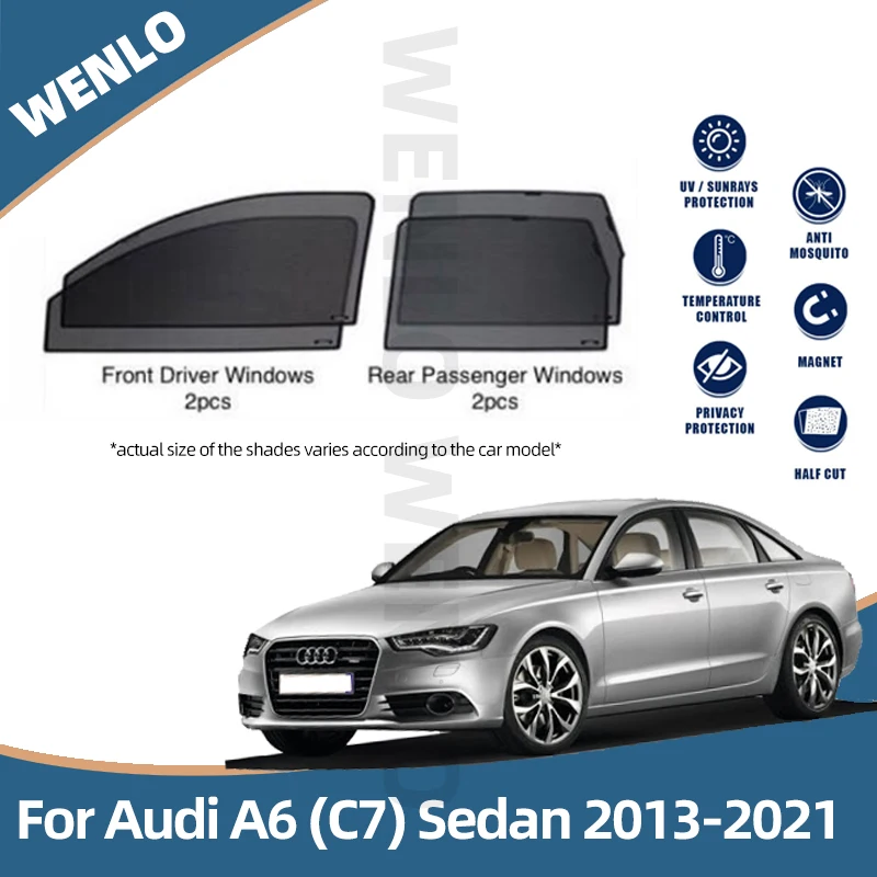 Магнитный автомобильный солнцезащитный козырек для Audi A6 C7 седан 2013-2021 защита