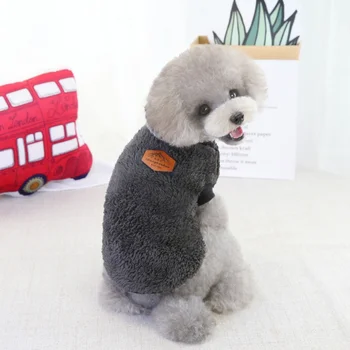 

Warm Fleece Pet Dog Clothes Cute Puppy Dogs Double Ply British Velvet Jacket French Bulldog Pullover Dog Clothing hot