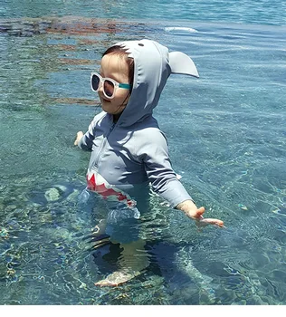 

2020 Summer children's one-piece cartoon swimsuit sunscreen skin friendly shark