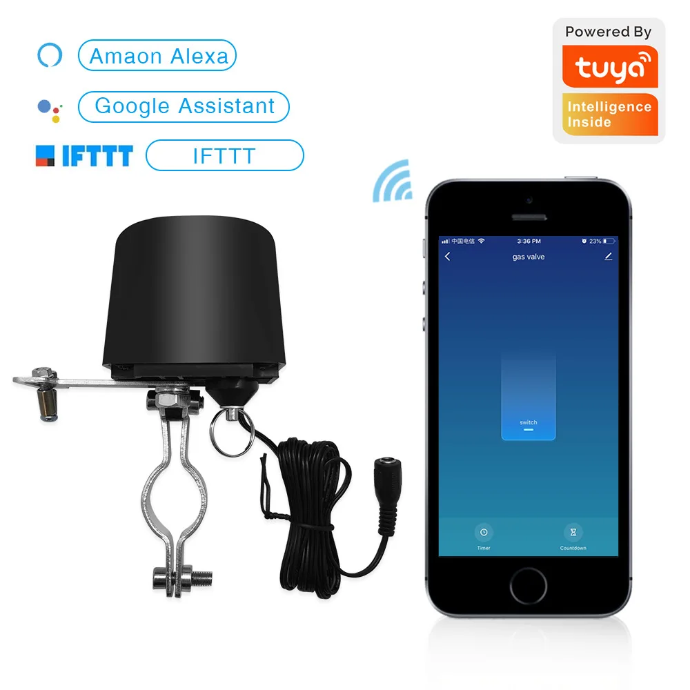 WiFi умный водяной/газовый клапан Tuya автоматический управления для кухни сада