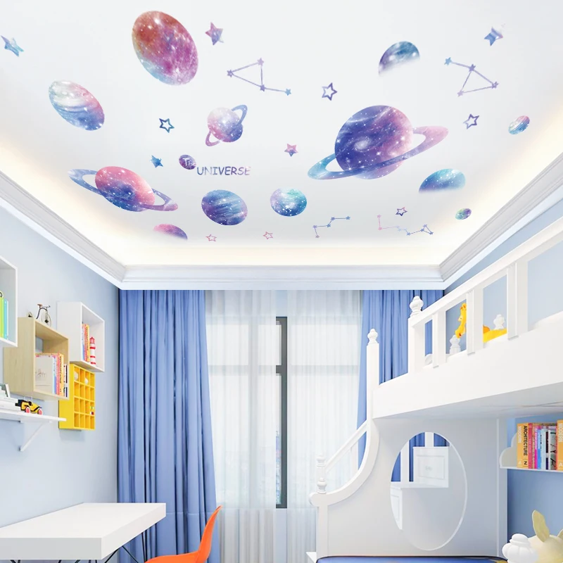 

Dream Planet 3D Wall Stickers Dormitory Living Room Wall Decorations Girls Boy Vinyl Room Wallpaper Home Decor